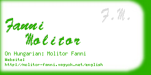fanni molitor business card